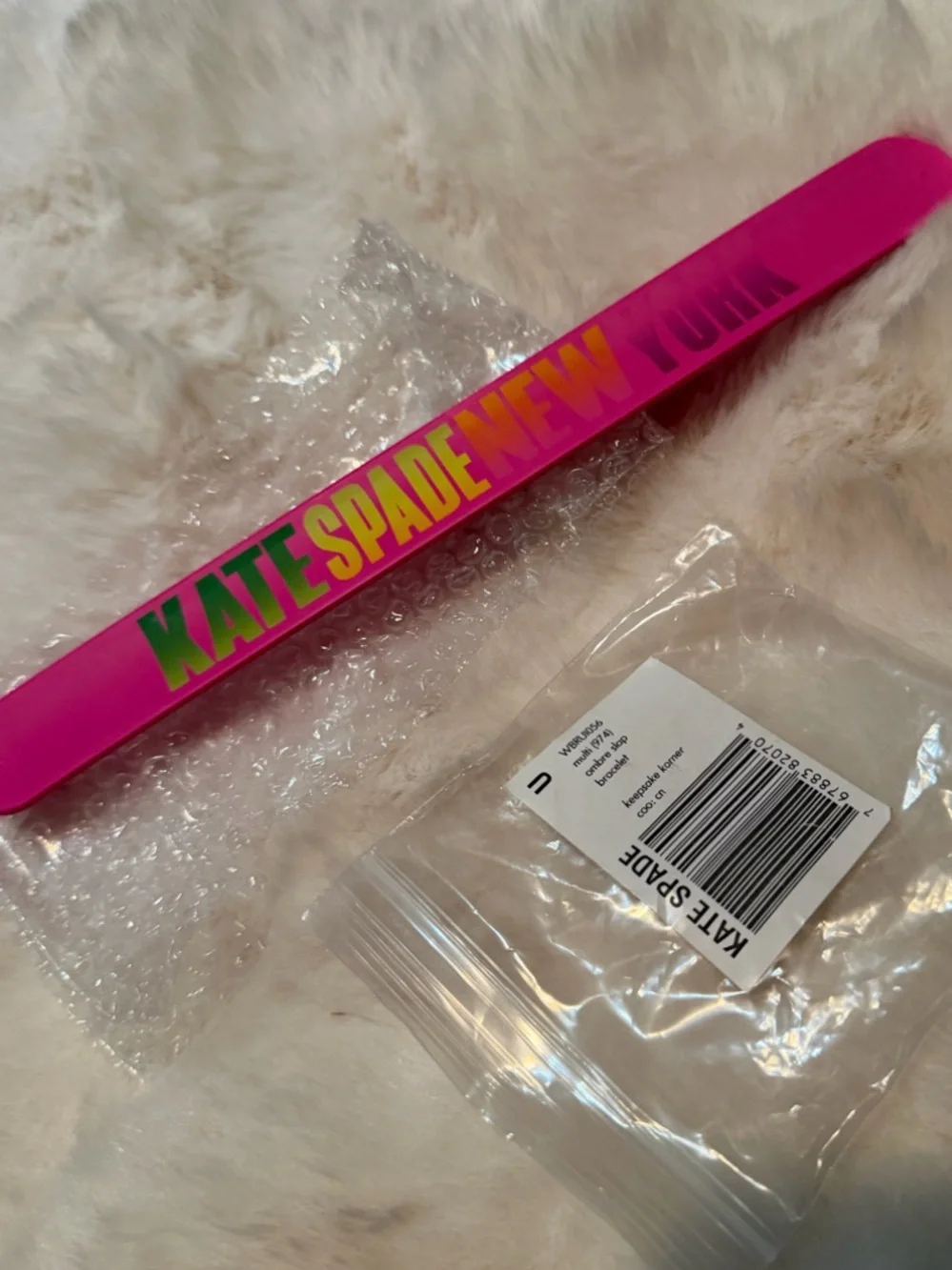 NEW•♠️kate spade♠️Unique Hot Pink Retro Slap Bracelet - Picture 4 of 15